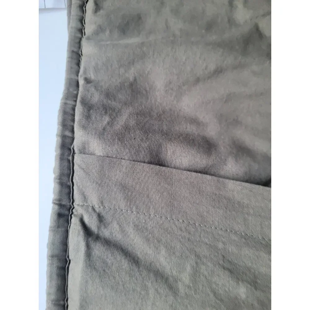 Pottery Barn Green Velvet Embroidered Shams Pair